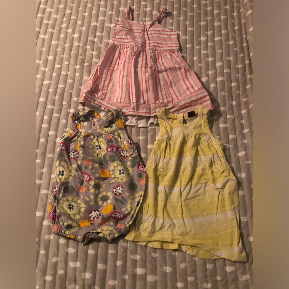 Lot of 3 toddler dresses/rompers